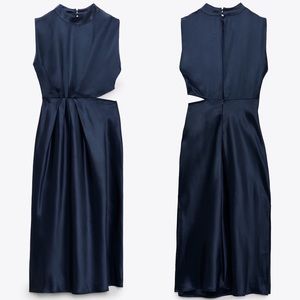 Zara | Dresses | Zara Fitted High Neck Midi Dress | Poshmark
